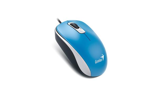 Мышь оптическая Genius DX-120, USB, 3 кнопки, колесо, 1000dpi, синий