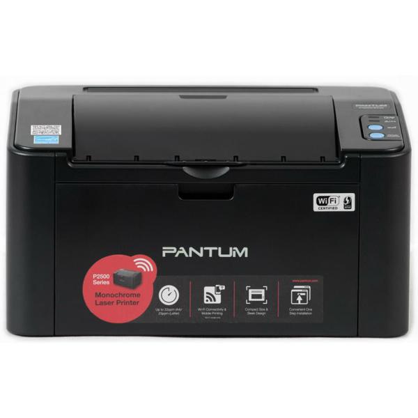 Принтер лазерный Pantum P2500W, A4, 22стр/мин, 1200dpi, WiFi, USB2.0, 15000стр/мес