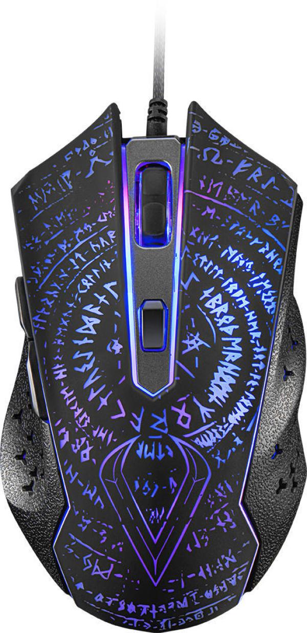Мышь оптическая QUMO Valhalla M35, USB, 6 кнопок, колесо, 3200/2400/1600/1200dpi, подсветка, черный
