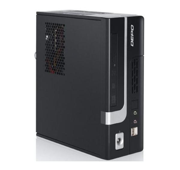 Компьютер Mini-ITX DEPO Computers, Atom D2500 1.86 Dual Core/ Звук Видео HDMI WiFi LAN1Gb/ DDR3 3GB/ SSD 4GB/ SD/ 40Вт 3USB2.0 Audio черный Восстановленный