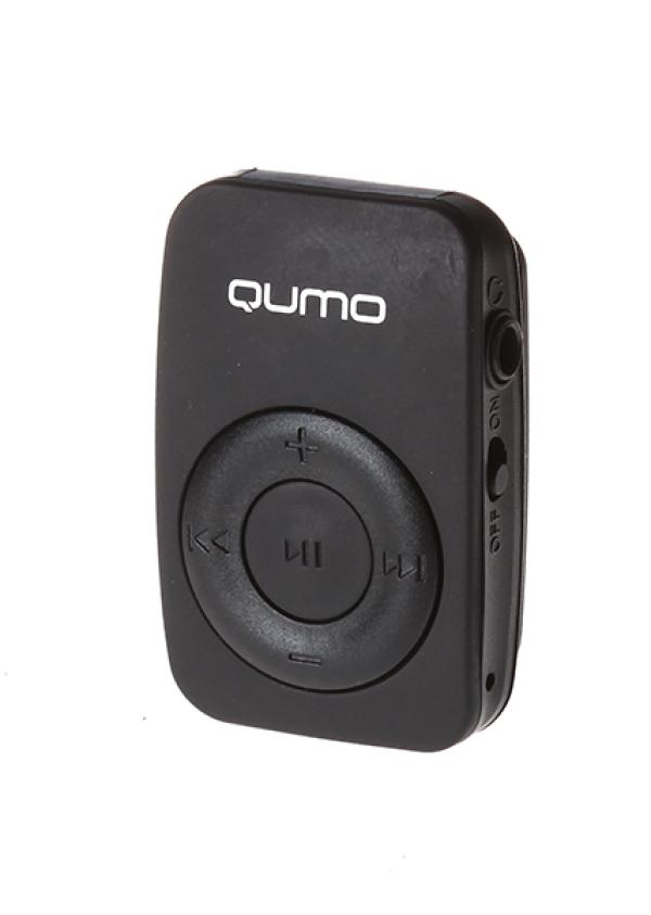 Плеер MP3 QUMO Active Cool Black, MP3, MicroSD, microUSB, аккумулятор, 4ч, клипса, черный