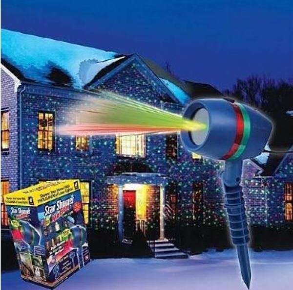 Лазерный проектор STAR SHOWER MOTION, красный/зеленый, 200кв.м., влагозащита