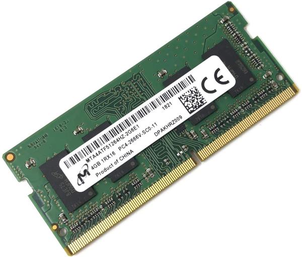 Оперативная память SO-DIMM DDR4  4GB, 2400МГц (PC19200) Micron MTA4ATF51264HZ-2G6E1, 1.2В