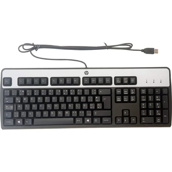 Клавиатура HP KU-0316, USB, черный-серебристый