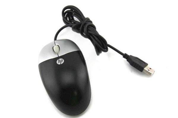 Мышь оптическая HP M-UAE96, USB, 3 кнопки, черный-серебристый