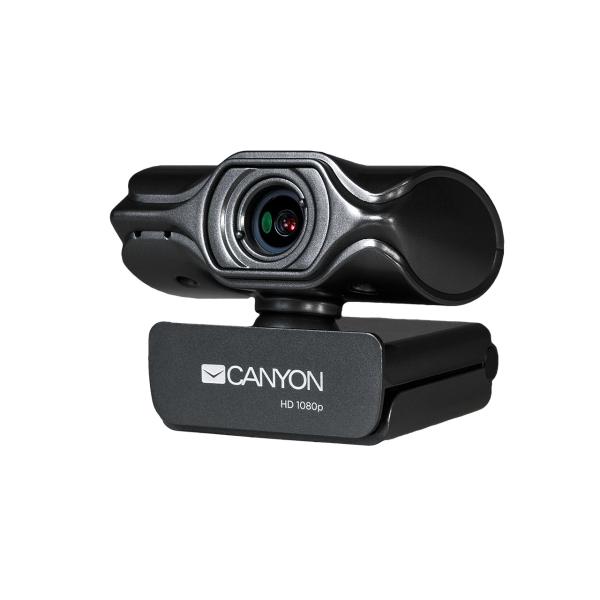 Веб камера USB2.0 Canyon CNS-CWC6N, 2048*1536, до 30fps, 80гр, крепление на монитор/штатив, автокоррекция изображения, микрофон с шумоподавлением, поддержка Android/TV Box/Smart TV, черный