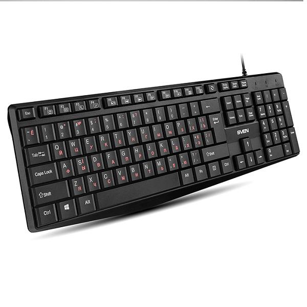 Клавиатура Sven KB-S305, USB, влагозащищенная, черный