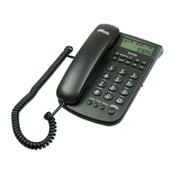 Телефон Ritmix RT-440, ЖКД, повтор, спикерфон, регулировка громкости звонка, возможность установки на стене, черный