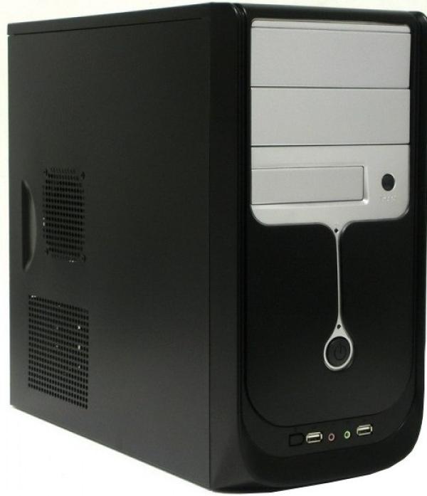 Компьютер РЕТ, Pentium Dual-Core E5300 2.6/ iG31 Звук Видео LAN1Gb COM/ DDR2 2GB/ 1TB/ mATX 450Вт USB Audio черный-серебристый, Восстановленный