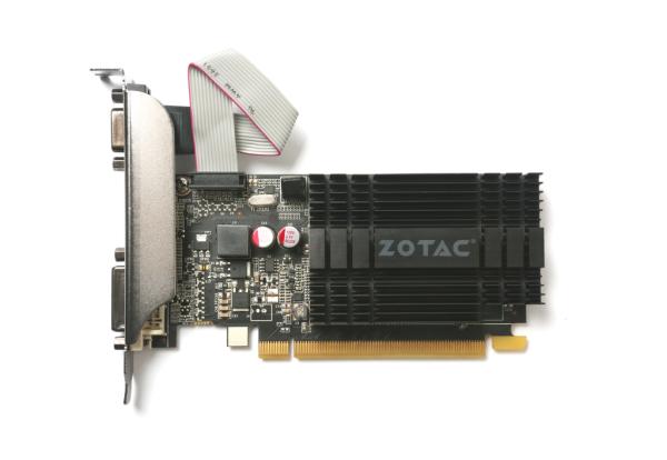 Видеокарта PCI-E GeForce  GT710 Zotac ZT-71301-20L, 1GB GDDR3 64bit 954/1600МГц, PCI-E3.0, HDCP, DVI/HDMI/VGA, 25Вт