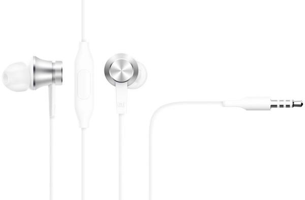 Наушники с микрофоном проводные вставные Xiaomi Mi In-Ear Headphones Basic (ZBW4355TY), 20..20000Гц, кабель 1.25м, MiniJack, серебристый
