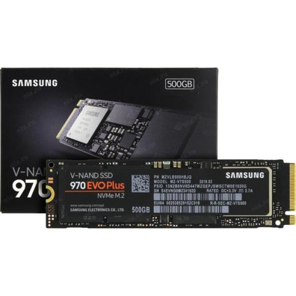 Накопитель SSD M.2  500GB Samsung 970 EVO MZ-V7S500BW, PCI-E x4, V-NAND, 3500/3200MB/s