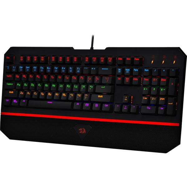Клавиатура Redragon Andromeda, USB, влагозащищенная, механическая, подсветка, подставка для запястий, черный, 74861