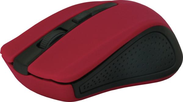Мышь беспроводная оптическая Defender Accura MM-935, USB, 4 кнопки, колесо, FM 10м, 1600/1200/800dpi, 2*ААА, красный-черный, 52937