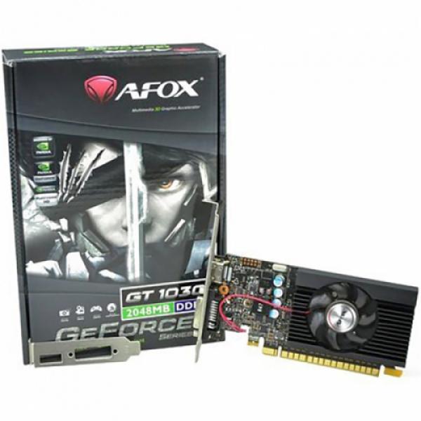 Видеокарта PCI-E GeForce GT1030 Afox AF1030-2048D5L5-V2, 2GB GDDR5 64bit 1265/6008Гц, PCI-E3.0, DVI/HDMI, 35Вт