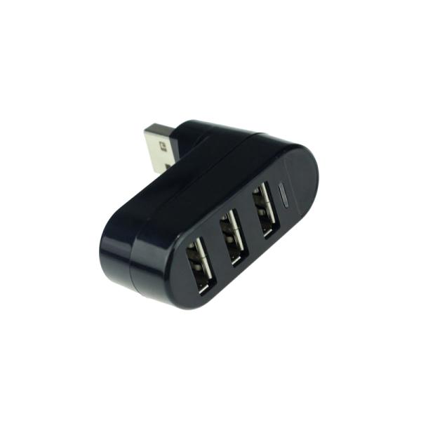 Разветвитель USB2.0  3*AF Orient CU-212, пассивный, пластик, черный
