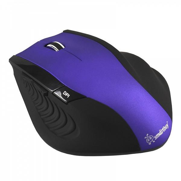 Мышь беспроводная оптическая Smartbuy 613AG (SBM-613AG-PK), USB, 6 кнопок, колесо, FM 10м, 2000/1500/1000dpi, 2*AАA, фиолетовый-черный