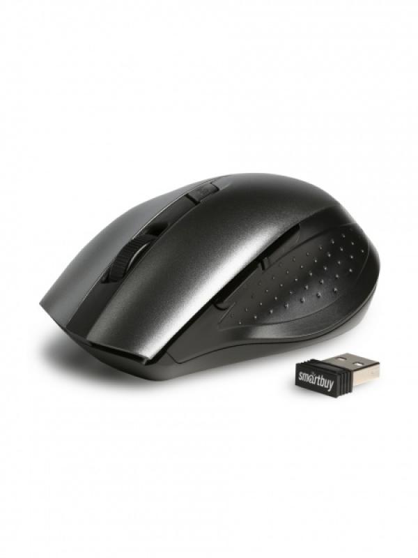 Мышь беспроводная оптическая Smartbuy One 602AG (SBM-602AG-GK), USB, 6 кнопок, колесо, FM 10м, 1800/1200/800dpi, 2*AАA, серебристый-черный