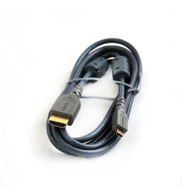 Кабель HDMI штырь - MicroHDMI штырь 1.8м Belsis SG1148, поддержка 3D, ethernet, позолоченный, ферритовые кольца, черный