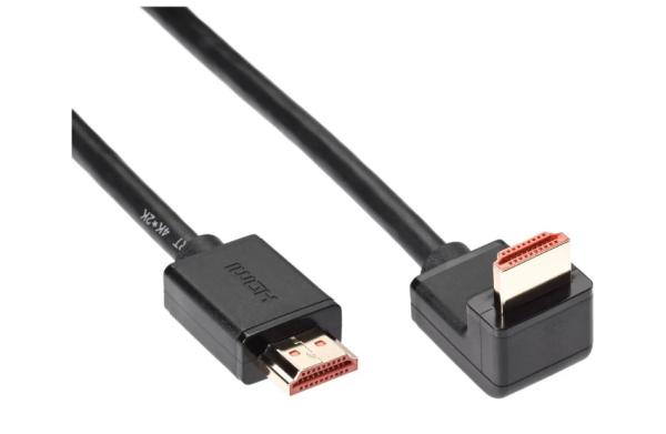 Кабель HDMI штырь - HDMI штырь   1м Telecom TCG225-1M, версия 2.0, 4K, поддержка 3D, ethernet, канал возврата аудио, угловой, черный