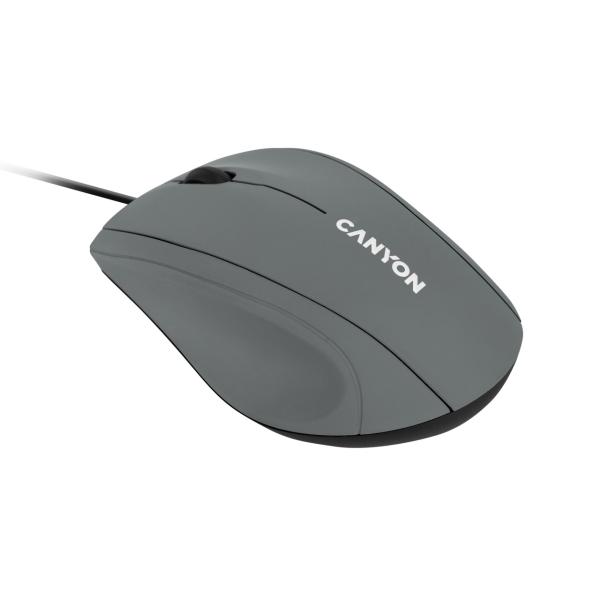 Мышь оптическая Canyon CNE-CMS05DG, USB, 3 кнопки, колесо, 1000dpi, серый