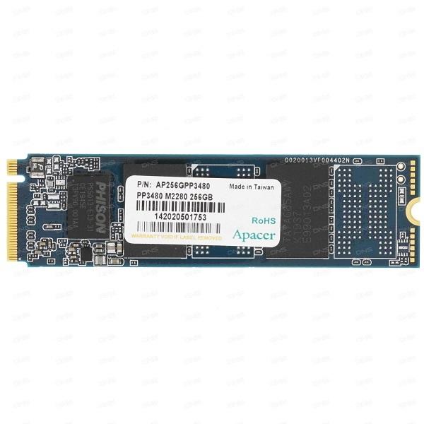 Накопитель SSD M.2  256GB Apacer Professional NAS AP256GPP3480-R, NVMe, 3D TLC, 2300/1200MB/s