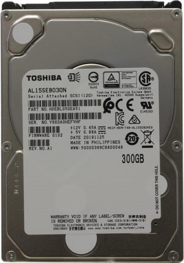 Жесткий диск 2.5" SAS   300GB Toshiba AL15SEB030N, 12Gb/s, 10000rpm, 128MB cache