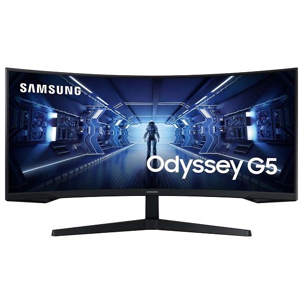 Монитор ЖК 34" Samsung Odyssey G5 C34G55TWWI, 3440*1440, 21:9, 250кд, 3000:1, 4мс, VA, 178/178, DisplayPort/2*HDMI, изогнутый, черный