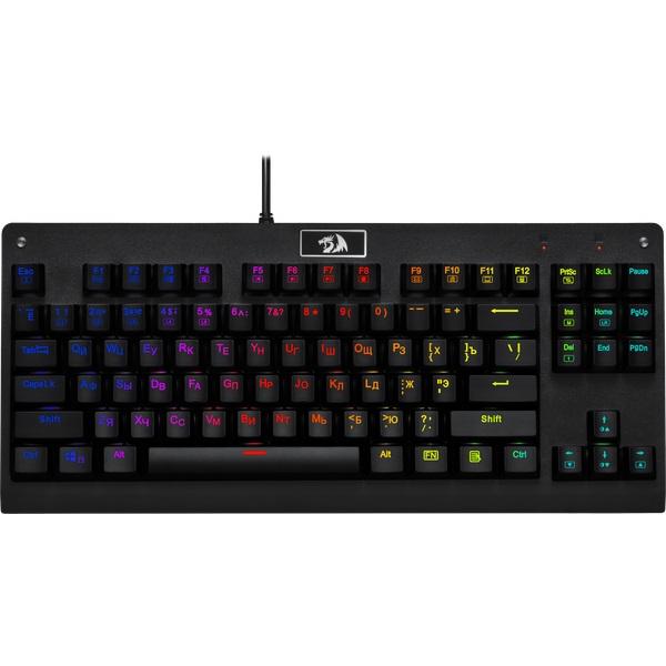 Клавиатура Redragon Dark Avenger, USB, влагозащищенная, компактная, механическая, подсветка, черный, 75087