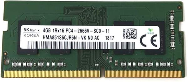 Оперативная память SO-DIMM DDR4  4GB, 2666МГц (PC21280) Hynix HMA851S6DJR6N-VK, 1.2В