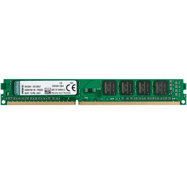 Оперативная память DIMM DDR3  4GB, 1600МГц (PC12800) Kingston KVR16N11S8/4WP, 1.5В, retail