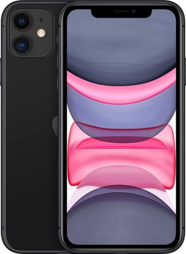 Смартфон Apple iPhone 11 (MHDH3RU/A), Apple 6*2.49ГГц, 128GB, 3GB, 6.1" 1792*828, 4G/3G, GPS, BT, WiFi, NFC, G-sensor, 2 камеры 12+12/12Мпикс, IP67, 75.7*150.9*8.3мм 194г, черный