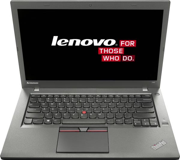 Ноутбук 14" Lenovo ThinkPad T450, Core i5-5200U 2.2 8GB 256GB SSD 3*USB3.0 LAN WiFi BT VGA miniDisplayPort камера SD 1.8кг W10 Pro, черный, восстановленный