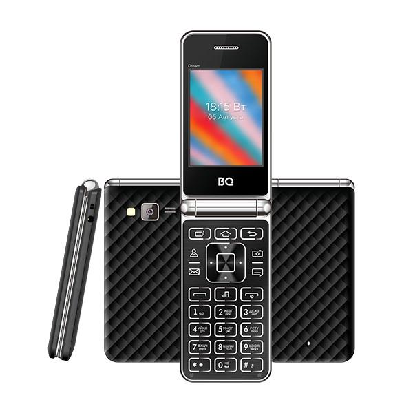 Мобильный телефон 2*SIM BQ 2445 Dream, раскладной, GSM850/900/1800/1900, 2.4" 320*240, BT, SD-micro, радио, MP3 плеер, черный