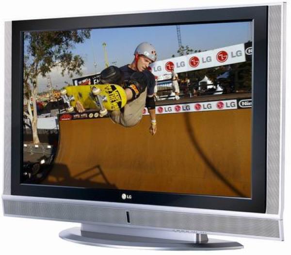 ТВ плазменный 42" LG RT-42PC1RV, 852*480, S-Video/RGB/DVI/HDMI/2*SCART, подставка, серебристый-черный