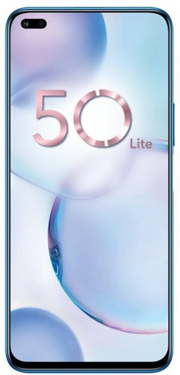 Смартфон 2*sim HONOR 50 lite, синий ????8*2.4ГГц, 128GB 6GB, OLED 6.57" 2340*1080, 5G, NFC, 5 камеры 2+2+8+108/32Мпикс, 4300мАч, Android 11, 73.8*160*7.8мм 175г, синий