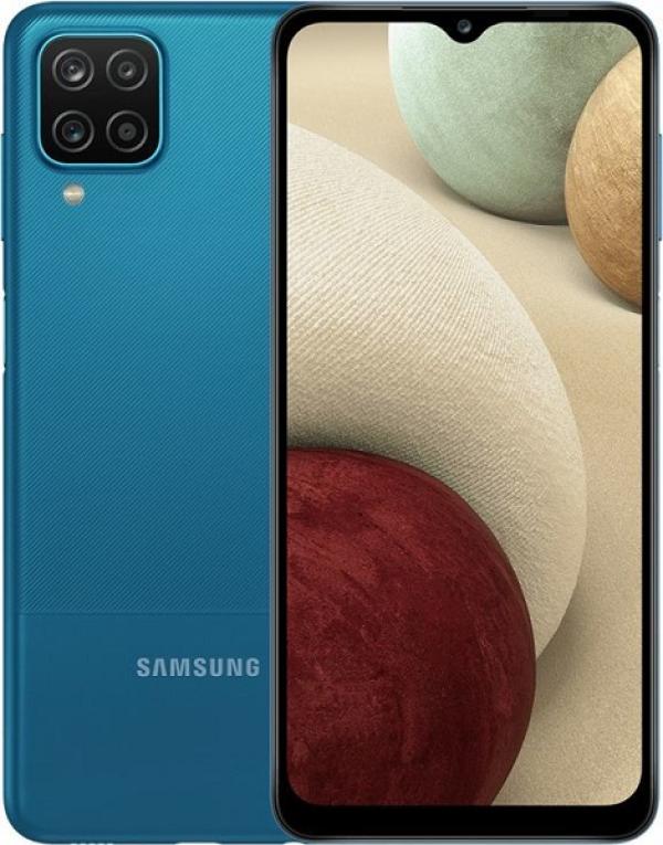 Смартфон 2*sim Samsung Galaxy A12 (SM-A127FZBUSER), MTK 4*1.8+4*2.3ГГц, 32GB, 3GB, 6.5" 1600*720, SD-micro, 4G, WiFi, NFC, 5 камер 48+5+2+2/8Мпикс, Android 10, 5000мАч, 76*164*8.9мм, 205г, синий