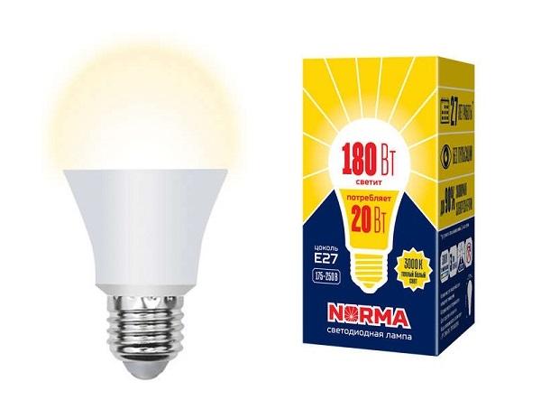 Лампа E27 светодиодная Volpe Norma LED-A65-20W/WW/E27/FR/NR (UL-00004030)