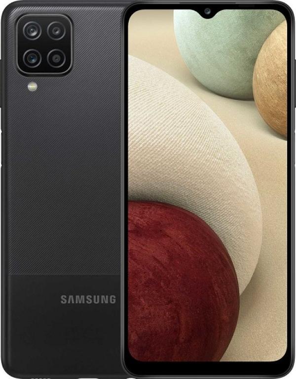 Смартфон 2*sim Samsung Galaxy A12 2021 (SM-A127FZKUSER), Exynos 850 4*1.8*2ГГц, 32GB, 3GB, 6.5" 1600*720, SD-micro, 4G, WiFi, NFC, 5 камер 48+5+2+2/8Мпикс, Android 10, 5000мАч, 205г, черный