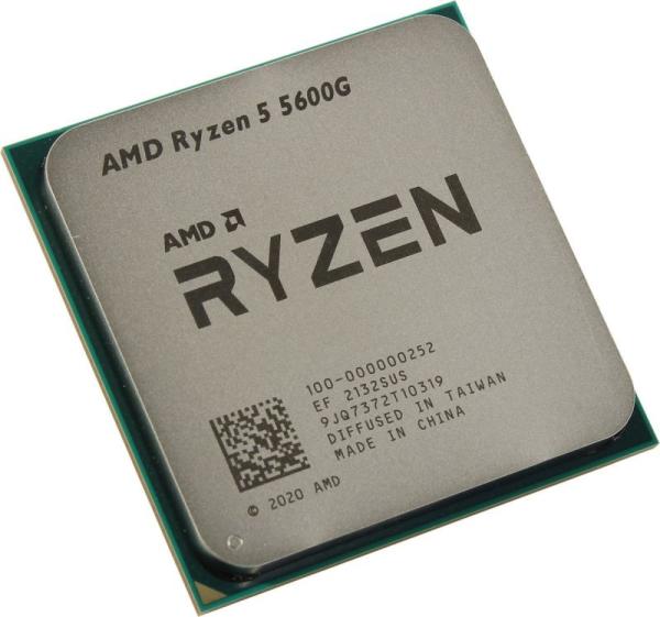 Процессор AM4 AMD Ryzen 5 5600G 3.9ГГц, 6*512KB+16MB, 0.007мкм, Six core, Dual Channel, Vega 7, 65Вт