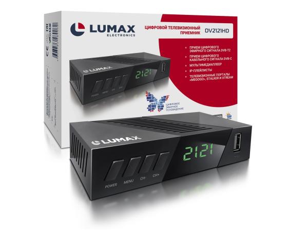 Приставка для цифрового эфирного/кабельного ТВ DVB-T2/DVB-C Lumax DV2121HD