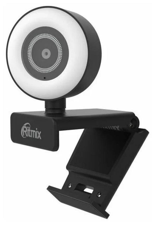 Веб камера USB2.0 Ritmix RVC-250, 2592*1944, до 30fps, автофокус, крепление на монитор/штатив, микрофон, черный-белый