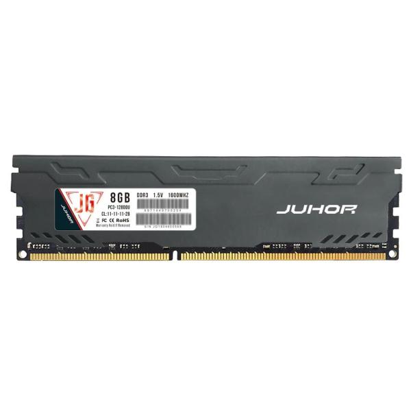 Оперативная память DIMM DDR3  8GB, 1600МГц (PC12800) JUHOR Black, 1.5В, радиатор