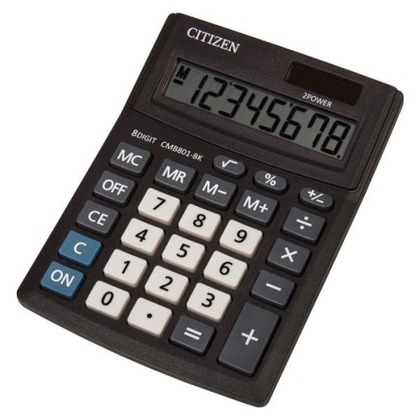 Калькулятор настольный Citizen CMB801BK, 8 разрядов, двойное питание, черный