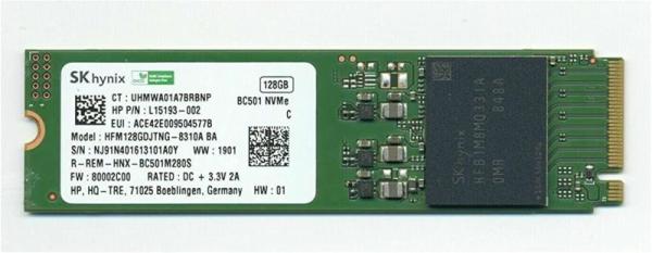 Накопитель SSD M.2  128GB Hynix HFM128GD3JX016N, NVME, TLC, 2280, 1500/800MB/s