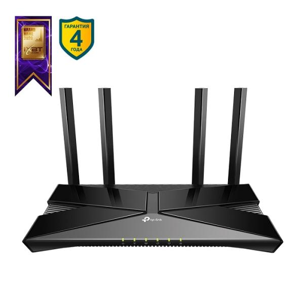 Маршрутизатор WiFi TP-LINK Archer AX53, 4*RJ45 LAN 1Гбит/с, 1*RJ45 WAN 1Гбит/с, 802.11n 574Мбит/с 2.4ГГц, 802.11ax 2402Мбит/с 5ГГц, FireWalll