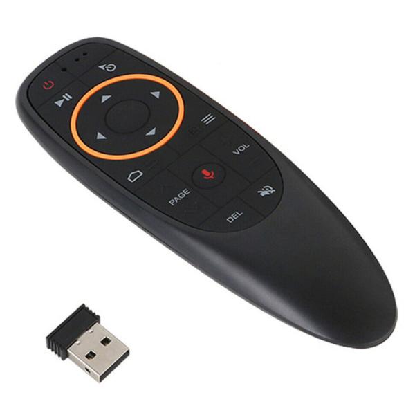 Мышь 3D беспроводная G10S Air Mouse, USB, 17 кнопок, колесо, гироскопическая, FM 10м, микрофон, поддержка Google Assistant, 2*AAA, черный