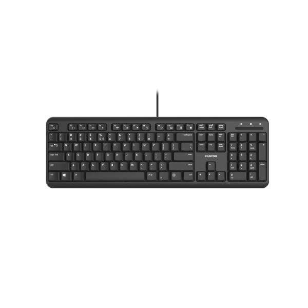 Клавиатура Canyon CNS-HKB02-RU, USB, бесшумная, черный