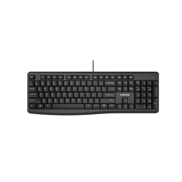 Клавиатура Canyon CNE-CKEY5-RU, USB, бесшумная, черный