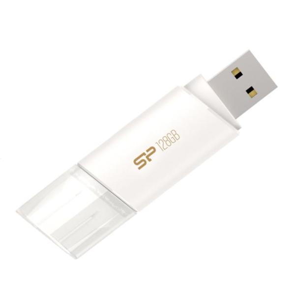 Флэш-накопитель USB3.0 128GB Silicon Power Blaze B06 SP128GBUF3B06V1W, стильный дизайн, белый
